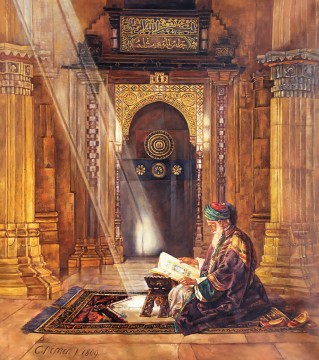アラブ Painting - モスクでのアラブ人の読書
